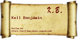 Kell Benjámin névjegykártya